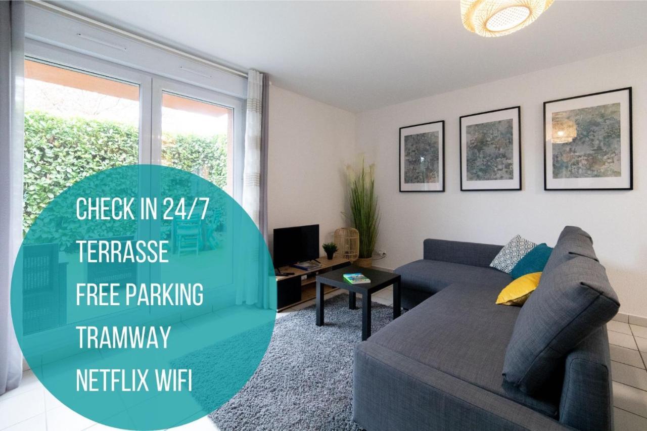 My Cozy Flat Blagnac - T2 - Free Parking - Terrasse - Jardin Apartment Luaran gambar